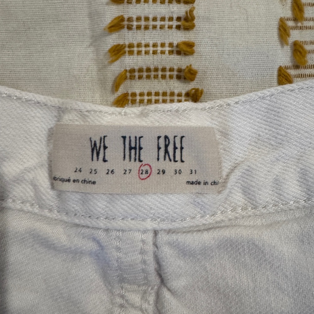 We The Free White Denim Jean shorts